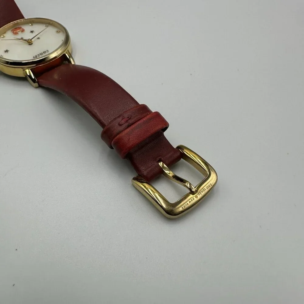 Kate Spade Zodiac Watch Women Gold Tone Cancer Crab Dial New Battery